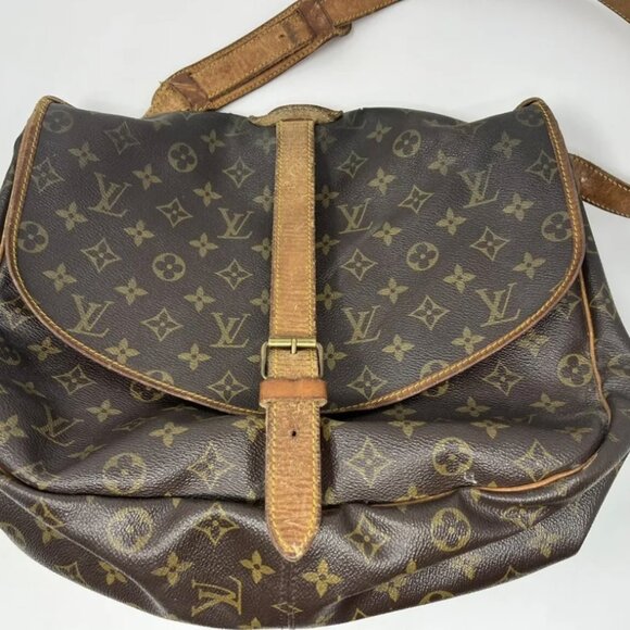 Vintage Louis Vuitton Monogram Saumur 35 Double Saddle Messenger Bag Purse W/COA - Picture 1 of 16